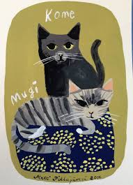 Kome Mugi Rice Barley By Matti Pikkujamja Not Sure If Reading This Correctly Cats Illustration Cat Painting Cat Illustration