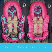 Pink And Turquoise Infant Car Seat Inserts By Sophisticatedprincez 38 00 Baby Car Seats Car Seats Sewing Projects For Kids