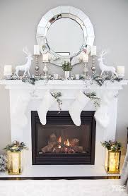 Christmas Mantel Decorating Ideas With Deer Stockings Decorative Christmas Picks Sprays Christmas Mantel Decorations Christmas Fireplace Decor Glam Christmas Decor