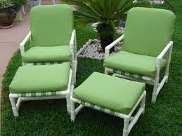 These Pvc Patio Chairs Come Apart Easily By Removing Screws Sling Fabric Can Be Ordered Moveis De Pvc Projetos De Tubos De Pvc Ideias De Decoracao Para Casa