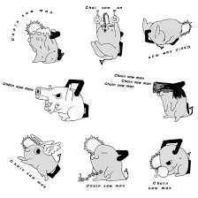 Denji's life of poverty is changed forever when he merges with his pet chainsaw dog, pochita! Pochita Compilations From Vol 9 Extras Chainsawman