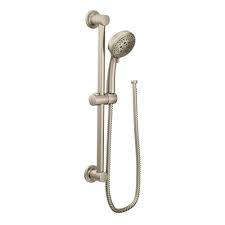 Moen 4 Spray 4 In Eco Performance Handheld Handshower With Slidebar In Brushed Nickel 3669epbn Hand Held Shower Shower Panels Shower Systems
