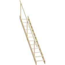 Escalier Droit Echelle De Meunier Avec Rampe Structure Bois Marche Bois Escalier Droit Escalier Meunier Structure Bois