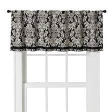 My Valance For My Kitchen Window Love It Black And White Decor Black And White Valance Damask Curtains