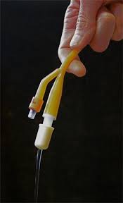 This little device fits on the end of the foley catheter and that's all you need, no bag no long tubing. Tru Flo Catheter Valve For A More Natural Urine Discharge Medgadget