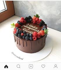 Can Make Writing On Wax Paper First To Get It Neat And Let Harden Before Applying It To The Chocolate Fruit Cake Cake Decorated With Fruit Fresh Fruit Cake
