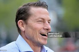 Former Adelaide Crows player Mark Bickley speaks to the media during...  News Photo