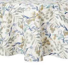 This gorgeous and elegant tablecloth was designed based on french country tradition prints. Artisanal Kitchen Supply Organic Leaves 70 Inch Round Tablecloth Bed Bath Beyond