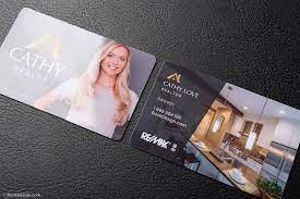 You can check out over 100 re/max real estate business card examples that realty cards has on offer. Modern And Unique Plastic Realtor Visiting Card Template Cathy Realty
