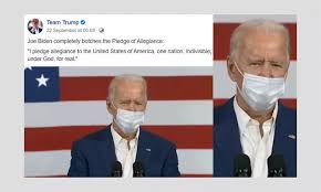 0:00 the pledge of allegiance i pledge allegiance to the flag of the united states of america, and to the republic for which it. Did Joe Biden Botch Pledge Of Allegiance As Claimed By Trump Campaign