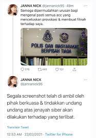 Kumpulan lagu janna nick ig #1 full album terbaru dan. Rizal Hakimm Janna Nick Deactivate Ig Dan Twitter Accounts Sebab Kena Serang Dengan Peminat2 Kpop Dari Asia Tenggara Dan Korea Gara2 Video Lama Beliau Pasal Kematian Jonghyun Dari Kumpulan Shinee Dan