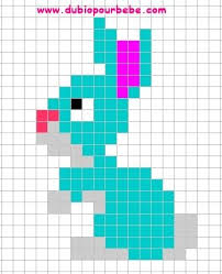 Modele Petit Lapin Hama Pixel Art Animaux Mignon Lapin Kawaii Kawaii