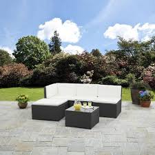 Rattan Corner Sofa Set Black Weave كنب خارجي Black Corner Rattan Set Sofa W Rattan Garden Furniture Sets Rattan Corner Sofa Garden Furniture Sets