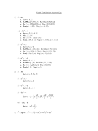 Unit 5 test algebra 1. Unit 6 Test Review Answer Key