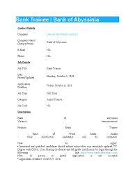 Nov 04, 2020 · best seo directory. Bank Trainee Bank Of Abyssinia