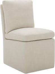 Amazon Com Amazon Brand Stone Beam Vivianne Modern Upholstered Armless Dining Chair With Caste Upholstered Armless Dining Chairs Chair Wooden High Chairs