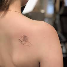 Mini Travel Globe And Airplane Shoulder Blade Tattoo Shoulder Blade Tattoo Shoulder Tattoos Back Of Shoulder Tattoo