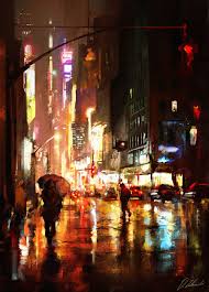 Me And My Umbrella Darek Zabrocki City Painting Cityscape Painting City Art