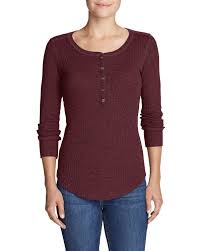 Women S Stine S Favorite Thermal Henley Eddie Bauer Henley Shirt Women Thermal Henley Henley