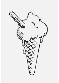 Black And White Ice Cream Cone Real Fine Art Print Black And White Digital Illustration Of Melting Ice Cream Cone With Chocolate Flak In 2020 Ice Cream Illustration Melting Ice Cream Digital Illustration