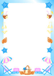 Summer background card template for pool party vector. Beach Day Border Paper Garland Beach Day Clip Art Borders