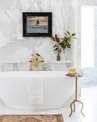 The common trends we usually see in new developments include open concepts, harmony with nature, huge glass windows putting interiors on display, and adding traditional details for accents and charm. Sunday Scrolling Dream Home Edition House Of Jade Interiors In 2021 Marie Flanigan Interiors Bathroom Design Inspiration Bathroom Remodel Idea
