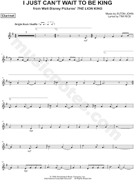 Christmas carols for two clarinets 22 christmas favorites for two instrumentalists are featured in this collection. I Just Can T Wait To Be King Clarinet From The Lion King Sheet Music Clarinet Solo In G Major Download Print Sku Mn0096306