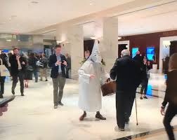 I even knew borat went to cpac to bedevil vice president mike pence. Shock Moment Borat In Kkk Robe Strolls Through Conservative Conference Yelling He S Trump Adviser Stephen Miller