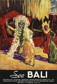 See Bali Indonesia Vintage Travel Poster Ilustrasi Poster Sejarah