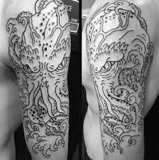 Black And White Ocean Sleeve Tattoo Designs 70 Cthulhu Tattoo Designs For Men Masculine Ink Ideas Cthulhu Designs Ideas Ink Masc In 2020 Tattoo Designs Men Cthulhu Tattoo Tattoo Designs
