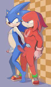 2011 2boys anthro balls battle angel blue fur color erection  furry furry only gay hedgehog knuckles the echidna male male only mammal  multiple males muscular male nude penis red