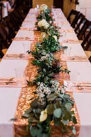 30 Rose Gold Wedding Color Ideas Colors For Wedding Part 2 Rose Gold Wedding Table Rose Gold Table Table Runners Wedding