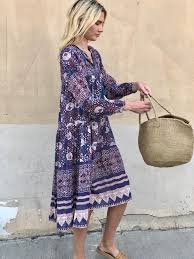 Matta Yamini Dress In Ink Vestige Vestige Dresses Long Sleeve Dress Tiered Dress