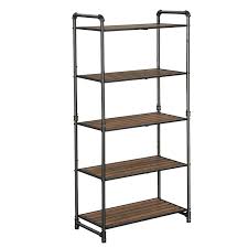 How to build an industrial pipe shelf. Vasagle 5 Tier Storage Rack Customisable Bathroom Kitchen Shelf Industrial Extendable Plant Stand With Adjustable Shelves 63 8 X 30 5 X 129 5 Cm For Living Room Balcony Rustic Look Bsc26bx Buy Online In Japan At Desertcart 187576824