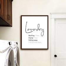 Laundry Room Decoration Painting Laundry Symbols Guide Poster Art Prints Black And White Minimalist Canvas Poster Pictures Decor Laundry Room Art Laundry Signs Laundry Room Decor