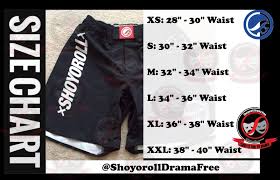 shoyoroll nogi shorts size chart bjj new gear