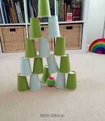 Cup Games Stacking End To End Bowling Sort By Color Make Pattern Ping Pong Balls To Toss Inside On Carpet Fun Games Inside Games Kids Playing