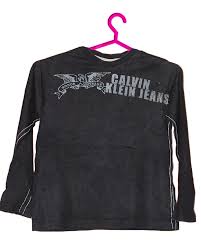 Calvin Klein Printed Black Cotton T Shirt For Boys
