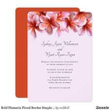 Bold Plumeria Floral Border Simple Wedding Invitation Zazzle Com Simple Wedding Invitations Simple Weddings Simple Invitation