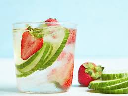 Add some ice cubes and pour the water of the fruits, so that the fruits are all covered with water. Strawberry Cucumber Water Recipe Food Network Kitchen Food Network