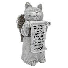 Many animals love to be outside, and cats and dogs often have particular spots in the garden to take a snooze or simply. Design Toscano Paw Prints On Our Hearts Memorial Cat Statue Walmart Com Cat Statue Cat Memorial Angel Cat