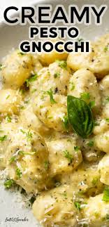 Creamy Pesto Gnocchi Vegetarian Pasta Recipes Dog Food Recipes Creamy Pasta Recipes
