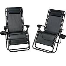 Sunnydaze Black Oversized Zero Gravity Lounge Chair With Pillow And Cup Holder Set Of Two Check Out This Great Product Affiliate Link In With Images Patio Lounge Chairs
