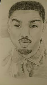 Michael B Jordan realistic drawing by Chris Leggett