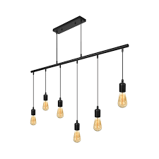 They are highly resistant to heat and moisture while. Vintage 6 Light Edison Bulb Large Pendant Light Industrial Black Finish Linear Chandelier For Kitchen Island Restaurant Beautifulhalo Com