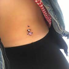 Rainbow Glow Outta This World Saturn Belly Ring The Belly Ring Shop