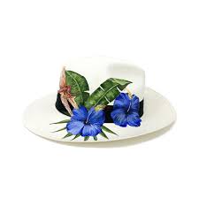 Panama Hat Rosemallow In 2020 Painted Hats Hats Panama Hat