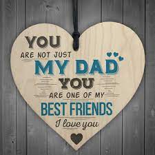 Dad Best Friend Fathers Day Wooden Heart Sign Gift For Dad Daddy