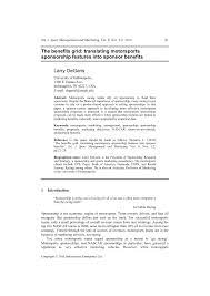 But the series seemed to stabilize in 2019, and there's new hope that nascar can get back on track. Pdf The Benefits Grid Translating Motorsports Sponsorship Features Into Sponsor Benefits