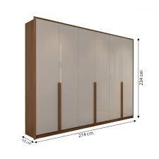 Guarda-Roupa Casal Belchior 6 Portas 6 Gavetas CinamomoOff White -  Panorama Móveis